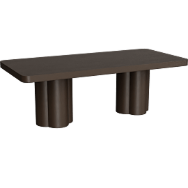 Perspective view of Broffina Dark Brown Ash Dining Table