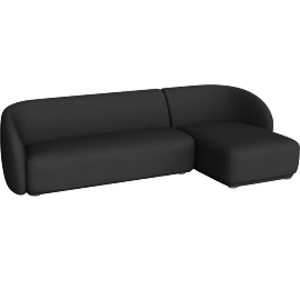 Perspective view of Nomad Sectional, Black Boucle