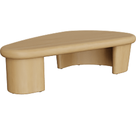 Perspective view of Interlude Coffee Table, Oak