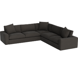 Perspective view of Paloma III Espresso 128 3 Piece Sectional