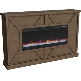 Perspective view of Valor Barnwood Electric Fireplace Mantel