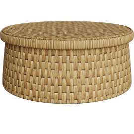 Perspective view of Montara Natural 44 Round Rattan Coffee Table