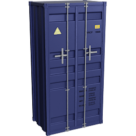Perspective view of Steele Metal 2-Door Wardrobe Closet, Blue