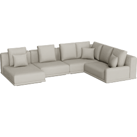 Perspective view of Eden Sectional Sofa Beige