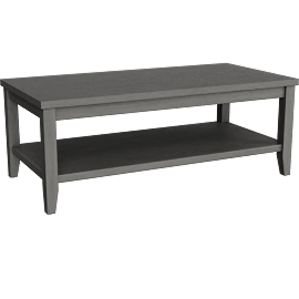 Perspective view of Chelsey 48 Wide Rectangle Wood Lift-Top Coffee Table, Shelf, Carbon