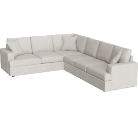 Perspective view of Bonaterra II 127 2 Piece Sectional With Right Arm Facing Sofa, Sand