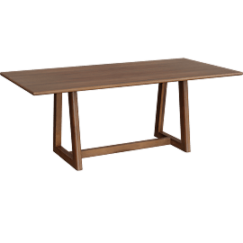 Perspective view of Lyra Brown Wood Rectangular 78 Dining Table