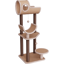 Perspective view of Cat Tree with Paper Rope Scratching Posts