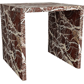 Perspective view of Obsidian Rouge Side Table