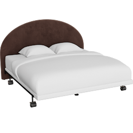 Perspective view of Arch Espresso Velvet King Uph Headboard W/ Revive Metal Frame