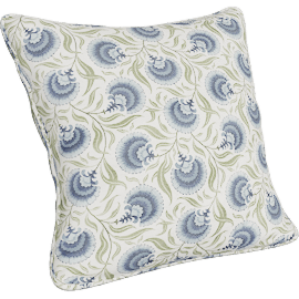 Perspective view of Arlington Floral Pillow, Blue