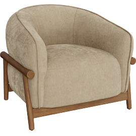 Perspective view of Malachyra Upcycled Chenille Accent Chair Taupe