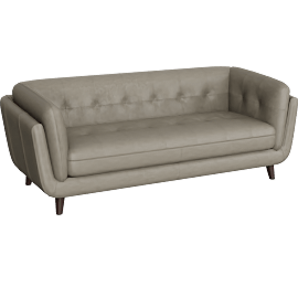 Perspective view of Tilly Grey Top Grain Leather Sofa