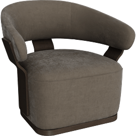 Perspective view of Thalora Linen Swivel Accent Chair
