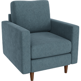 Perspective view of Bradley II Chair, Denim