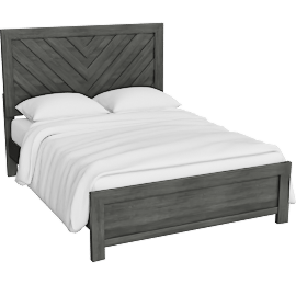Perspective view of Baylor Queen Panel Bed, Grey