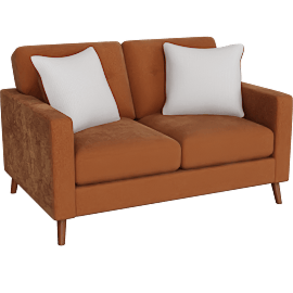 Perspective view of Yuna Loveseat, Terracotta