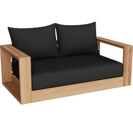 Perspective view of Neroli Outdoor 2 Seater Sofa, Black