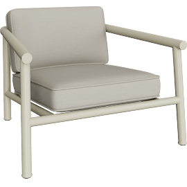 Perspective view of Campus Outdoor Armchair, Pebble Grey