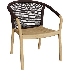 Perspective view of Kaia Outdoor Dining Chair, Cocoa