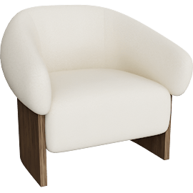 Perspective view of Orlo Lounge Chair, Cream