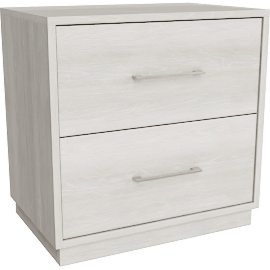 Perspective view of Stella 2 Drawer Nightstand With USB, White