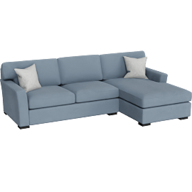 Perspective view of Cypress Flair Arm Foam Modular 2 Piece 105 Sectional With Right Arm Facing Chaise