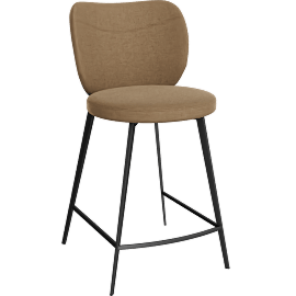 Perspective view of Mikail Rust Fabric 26 Counter Height Stool