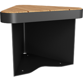 Perspective view of Cohort Triangle Stool - 585w x 528d x 420h