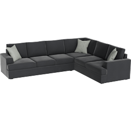 Perspective view of Bonaterra II 127 2 Piece Sectional With Left Arm Facing Sofa, Gun Metal