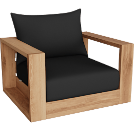 Perspective view of Neroli Outdoor Lounge Chair, Black