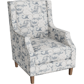 Perspective view of Dulan Blue Accent Chair