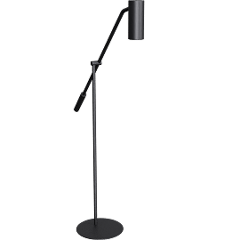 Perspective view of Coda floor lamp, Black