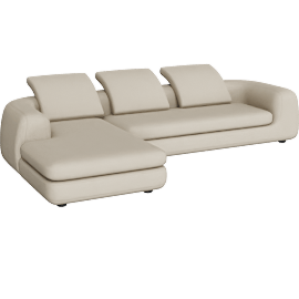 Perspective view of Americano Sectional w/ Chaise RHF, Deep, Pecora Cream