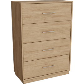 Perspective view of Stella 4 Drawer Chest, Natural