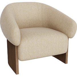 Perspective view of Orlo Lounge Chair, Tan