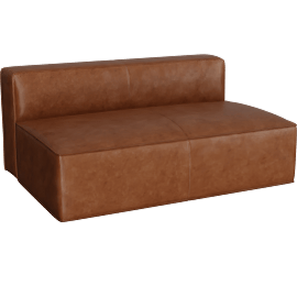 Perspective view of Riccardo Bourbon Italian Leather Loveseat