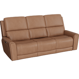 Perspective view of Hancock Brown 87.5 Power Zero Gravity Drop Down Table Sofa