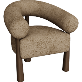 Perspective view of Spara Straight Vegan Shearling Accent Chair, Taupe
