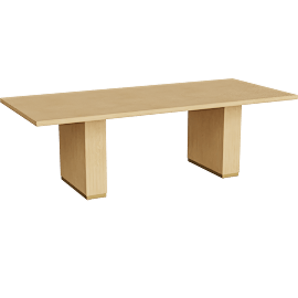Perspective view of Elara Natural Oak Wood Rectangular Dining Table