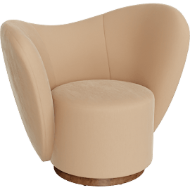 Perspective view of LT Salon SWIVEL CHAIR, Chestnut