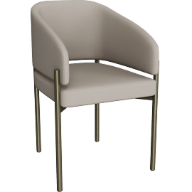 Perspective view of Oxford Dining Chair, Mocha & Brass Frame