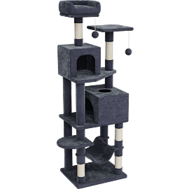 Perspective view of Cat Tree Tower, Smoky Grey