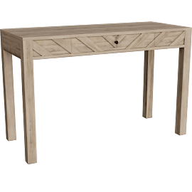 Perspective view of Baylor 48 1-Drawer Storage Writing Computer Desk, Brown