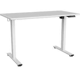 Perspective view of Lando 48 White Electric Sit Stand Desk