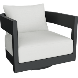 Perspective view of Onda Swivel Outdoor Lounge Chair