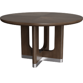 Perspective view of Ashaway Brown 54 Round Dining Table