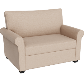 Perspective view of Athos II Sand 56 Twin Sleeper With Memory Foam Mattress
