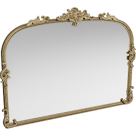 Perspective view of Alaine Dresser Mirror, Champagne