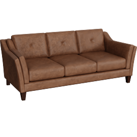 Perspective view of Wavery Top Grain Leather Sofa
